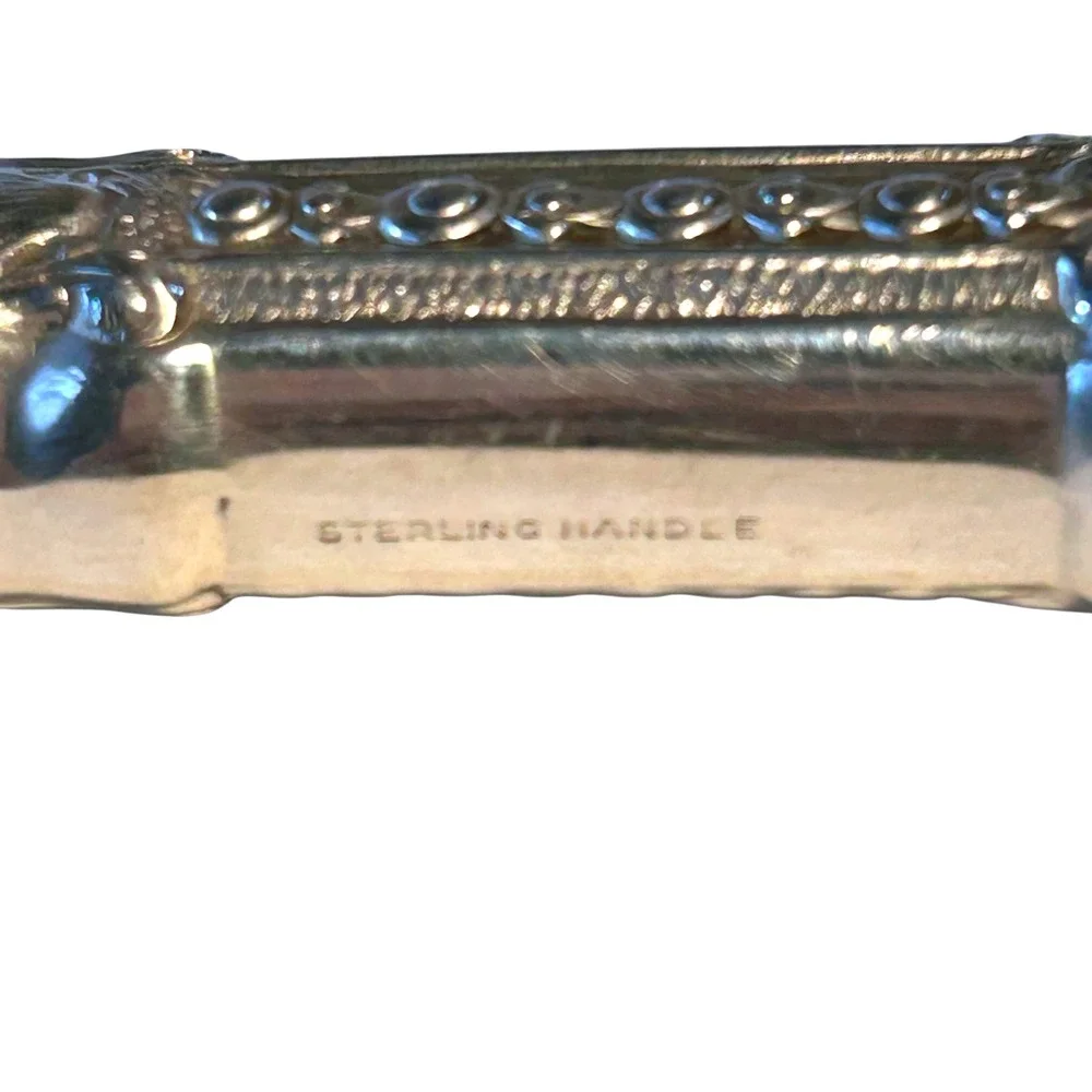 Vintage Schneider Toledo Sterling Silver Ornate Cherub Cake Breaker Slicer RARE